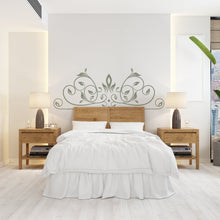 Load image into Gallery viewer, Headboard Vinyl Wall Decal, Ornate Swirl Royal Bed Frame Bedpost, Queen Twin Super King Headboard Wall Decal Sticker, Bed Room Decor 220LU