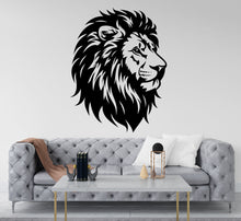 Load image into Gallery viewer, Lion Wall Decal, Lion Head Wall Art, Lion Room Wall Decor Lion Room Wall Sticker Lion Wall Decor Animals Safari Stickers Lion Lover 158RS