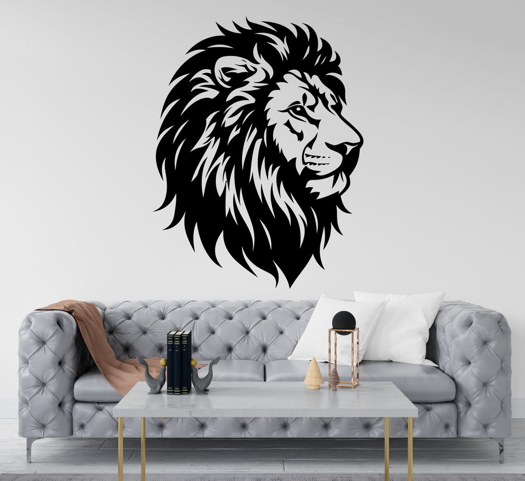 Lion Wall Decal, Lion Head Wall Art, Lion Room Wall Decor Lion Room Wall Sticker Lion Wall Decor Animals Safari Stickers Lion Lover 158RS