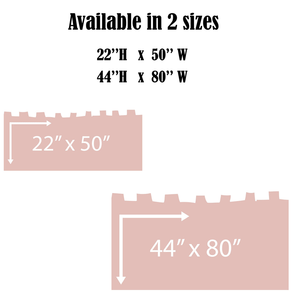 Scalloped Wall Decal, Scallop Decals, Boho Wall Decor Decal, Boho Nursery, Scalloped Castle Half Wall Decor, Border Wall Decal 222LU