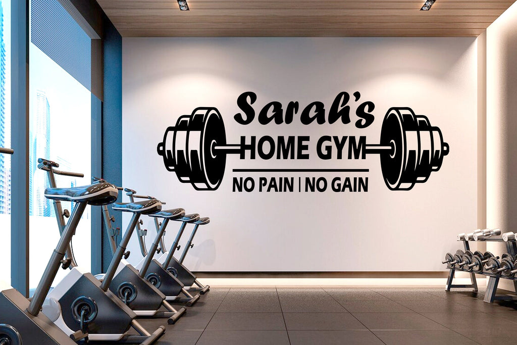 Home Gym Wall Decal Fitness Quotes Women Decor Workout Power Art Vinyl Custom Name Gym Wall Stickers Bedroom Girl Motivation Crossfit 139RS