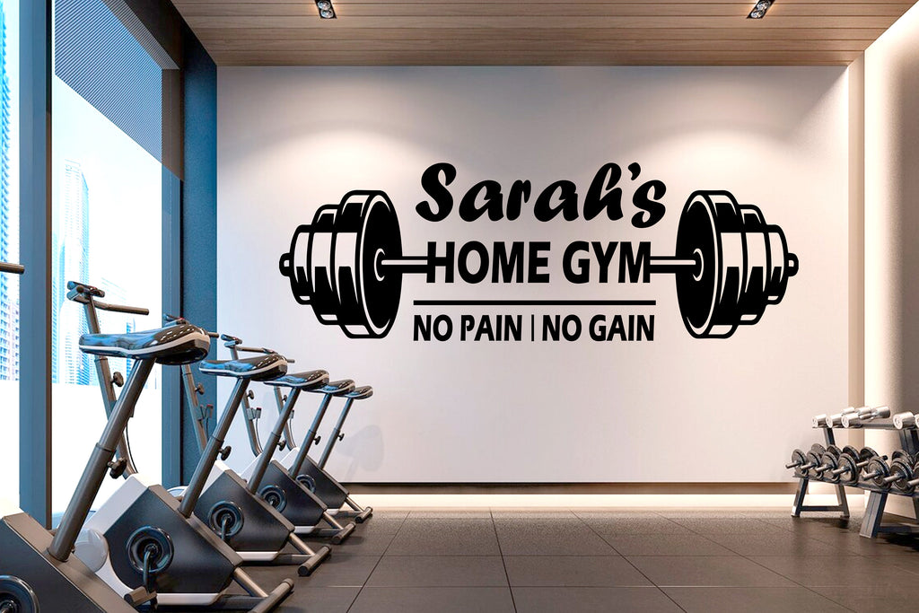 Home Gym Wall Decal Fitness Quotes Women Decor Workout Power Art Vinyl Custom Name Gym Wall Stickers Bedroom Girl Motivation Crossfit 139RS