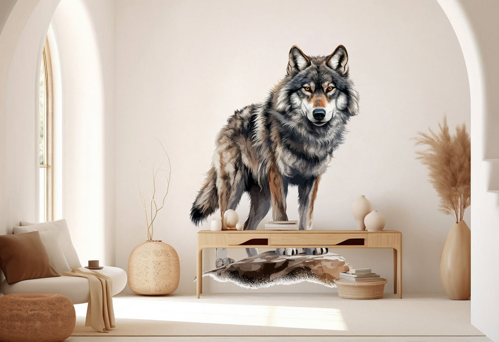 Wolf Wall Decal, Wolf Realistic Wall Art, Wolf Head Wall Decor Wolf Wall Sticker Wolf Animal Gift Wall Decor 140RS