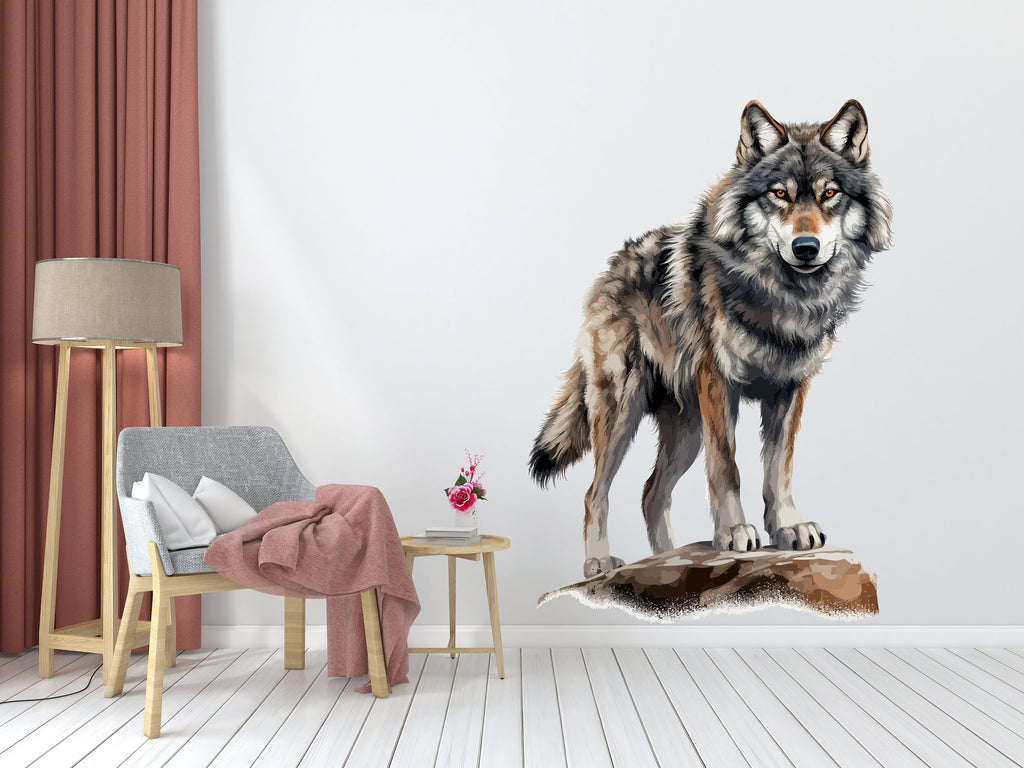 Wolf Wall Decal, Wolf Realistic Wall Art, Wolf Head Wall Decor Wolf Wall Sticker Wolf Animal Gift Wall Decor 140RS