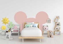 Load image into Gallery viewer, Large Mouse Ears Decal Headboard Color Block, Boho Wall Decal, Bed Headboard Sticker, Headboard Wall Decal, Nursery Kids Wall Decor 224LU