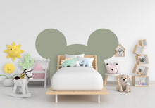 Load image into Gallery viewer, Large Mouse Ears Decal Headboard Color Block, Boho Wall Decal, Bed Headboard Sticker, Headboard Wall Decal, Nursery Kids Wall Decor 224LU