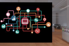 Load image into Gallery viewer, Technology Vinyl Wall Art Decal, Circuit Board Wall Decal, Office Wall Decor, Business Software Wall Sticker, Computer It Decor Office 165RS
