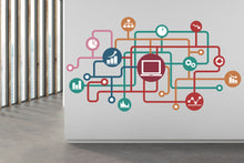 Load image into Gallery viewer, Technology Vinyl Wall Art Decal, Circuit Board Wall Decal, Office Wall Decor, Business Software Wall Sticker, Computer It Decor Office 165RS