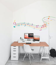Load image into Gallery viewer, Music wall art decal, Music notes wall decor, Music wall sticker, Music wall decals, Musician home decor, Music gifts, Music studio 253LU