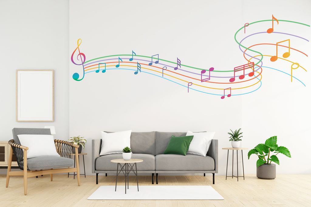 Music wall art decal, Music notes wall decor, Music wall sticker, Music wall decals, Musician home decor, Music gifts, Music studio 253LU