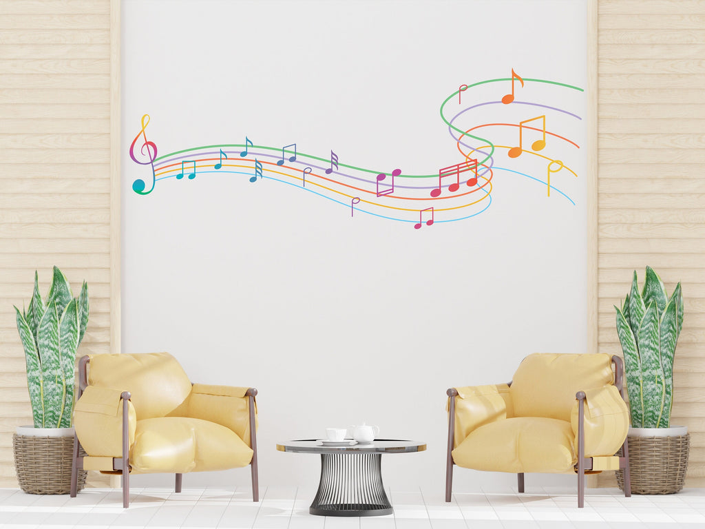 Music wall art decal, Music notes wall decor, Music wall sticker, Music wall decals, Musician home decor, Music gifts, Music studio 253LU