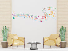 Load image into Gallery viewer, Music wall art decal, Music notes wall decor, Music wall sticker, Music wall decals, Musician home decor, Music gifts, Music studio 253LU