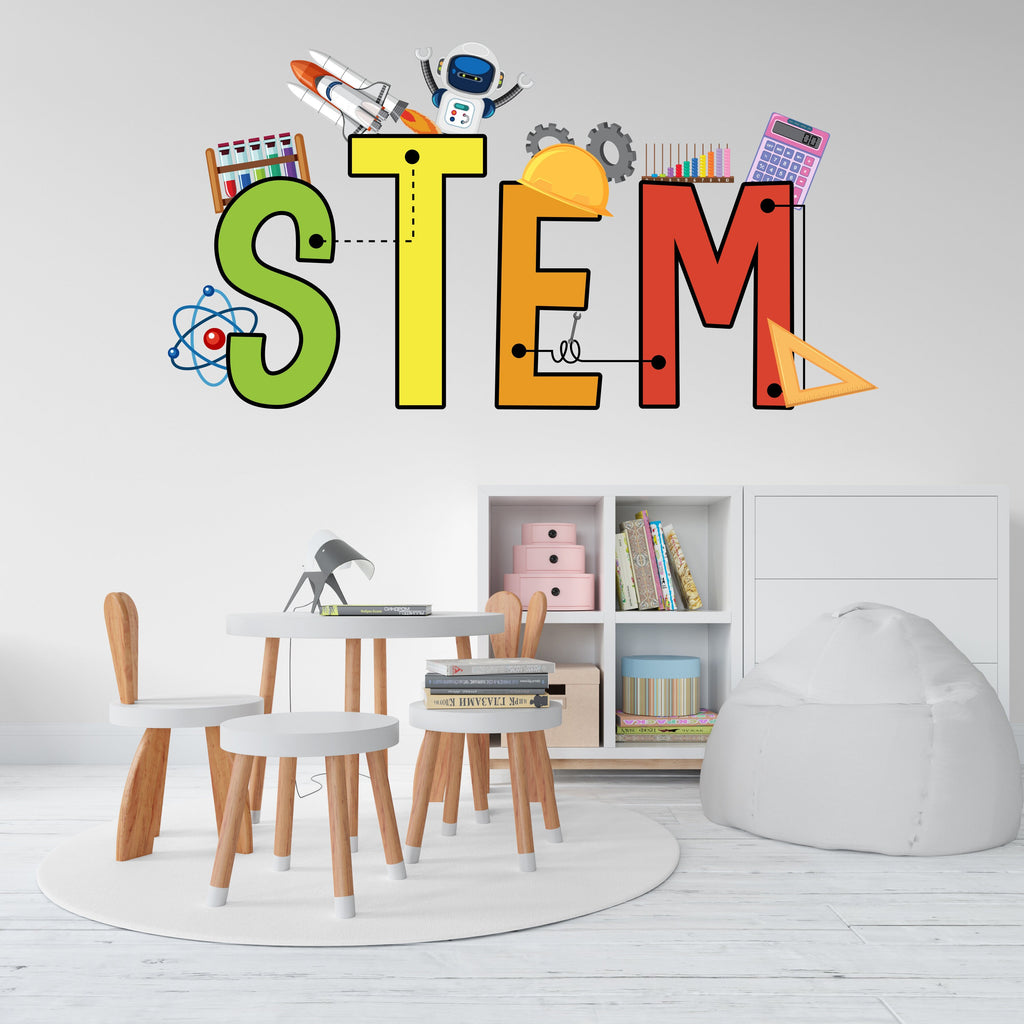 Stem Science Technology Engineering Math Wall Decal, Steam wall decals for school, stem school, steam school wall decor, classroom 254LU
