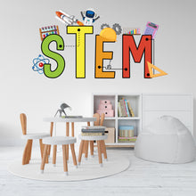Load image into Gallery viewer, Stem Science Technology Engineering Math Wall Decal, Steam wall decals for school, stem school, steam school wall decor, classroom 254LU