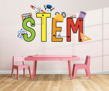 Load image into Gallery viewer, Stem Science Technology Engineering Math Wall Decal, Steam wall decals for school, stem school, steam school wall decor, classroom 254LU