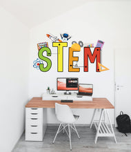 Load image into Gallery viewer, Stem Science Technology Engineering Math Wall Decal, Steam wall decals for school, stem school, steam school wall decor, classroom 254LU