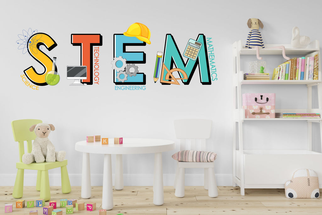 Stem Science Technology Engineering Math Wall Decal, Steam wall decals for school, stem school, steam school wall decor, classroom 255LU
