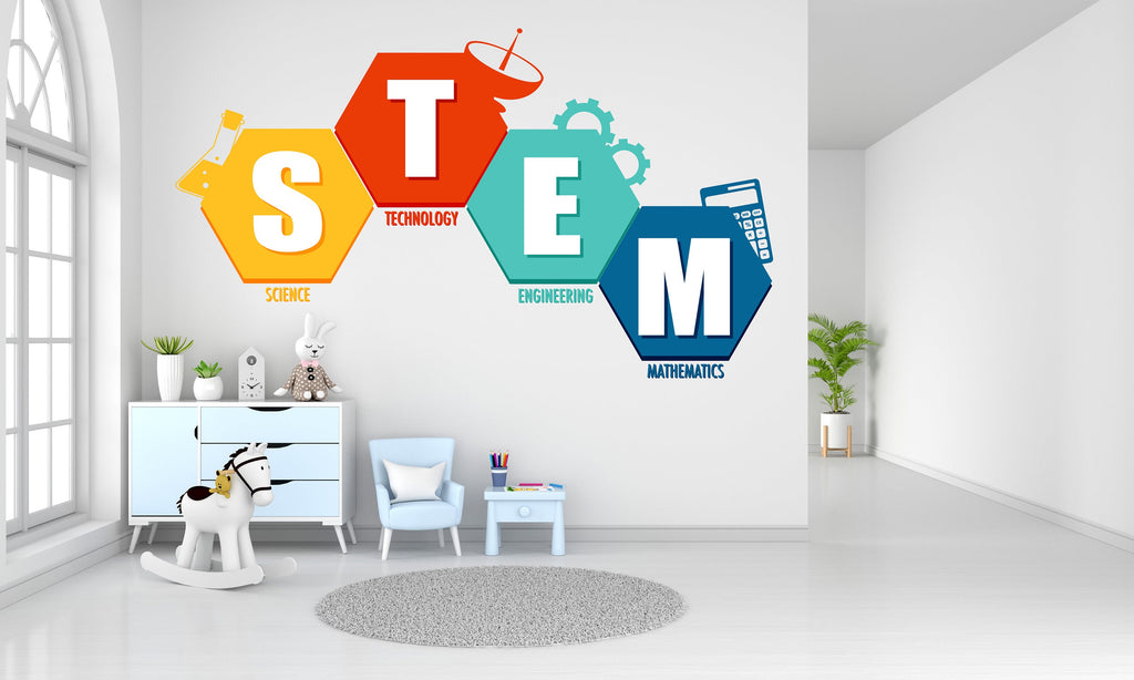 Stem Science Technology Engineering Math Wall Decal, Steam wall decals for school, stem school, steam school wall decor, classroom 256LU