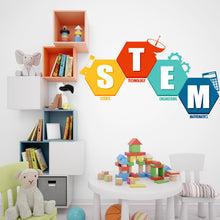 Load image into Gallery viewer, Stem Science Technology Engineering Math Wall Decal, Steam wall decals for school, stem school, steam school wall decor, classroom 256LU