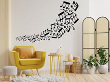 Load image into Gallery viewer, Music wall art decal, Music notes wall decor, Music wall sticker, Music wall decals, Musician home decor, Music gifts, Music studio 257LU