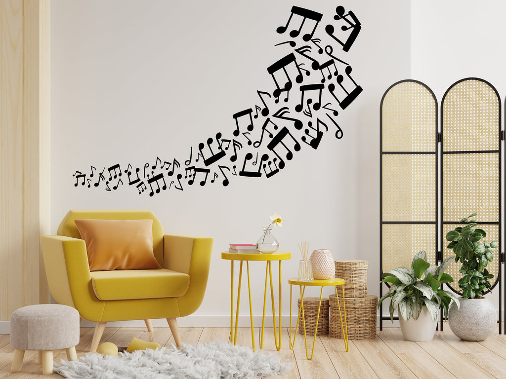 Music wall art decal, Music notes wall decor, Music wall sticker, Music wall decals, Musician home decor, Music gifts, Music studio 257LU