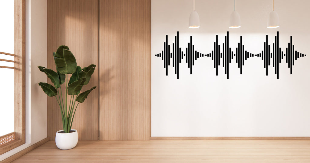 Audio Wave Wall Decal Sound Wave Wall Sticker Music Notes Wall Decor Vinyl Music Wall Art Musician Wall Sticker Recording Studio Decor 260LU