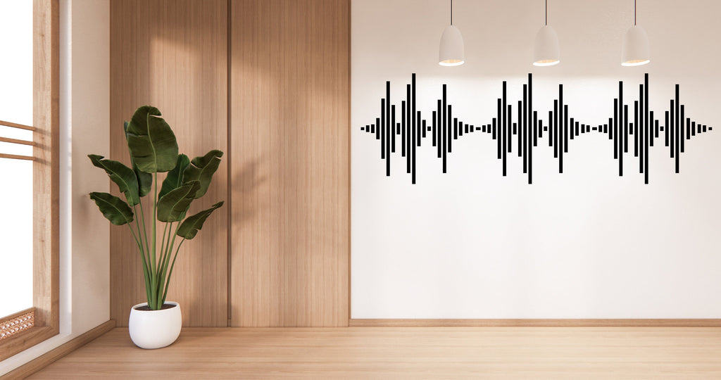 Audio Wave Wall Decal Sound Wave Wall Sticker Music Notes Wall Decor Vinyl Music Wall Art Musician Wall Sticker Recording Studio Decor 260LU