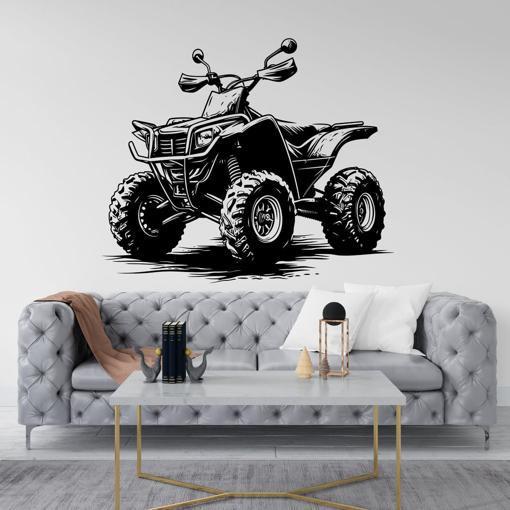 ATV Rider Wall Decal, Quad Wall Decor 4x4 Wheeler OffRoad BedRoom Dirt Bike Gift Free Stickers Art Vinyl Sport Wall Art Room Boy Room 168RS