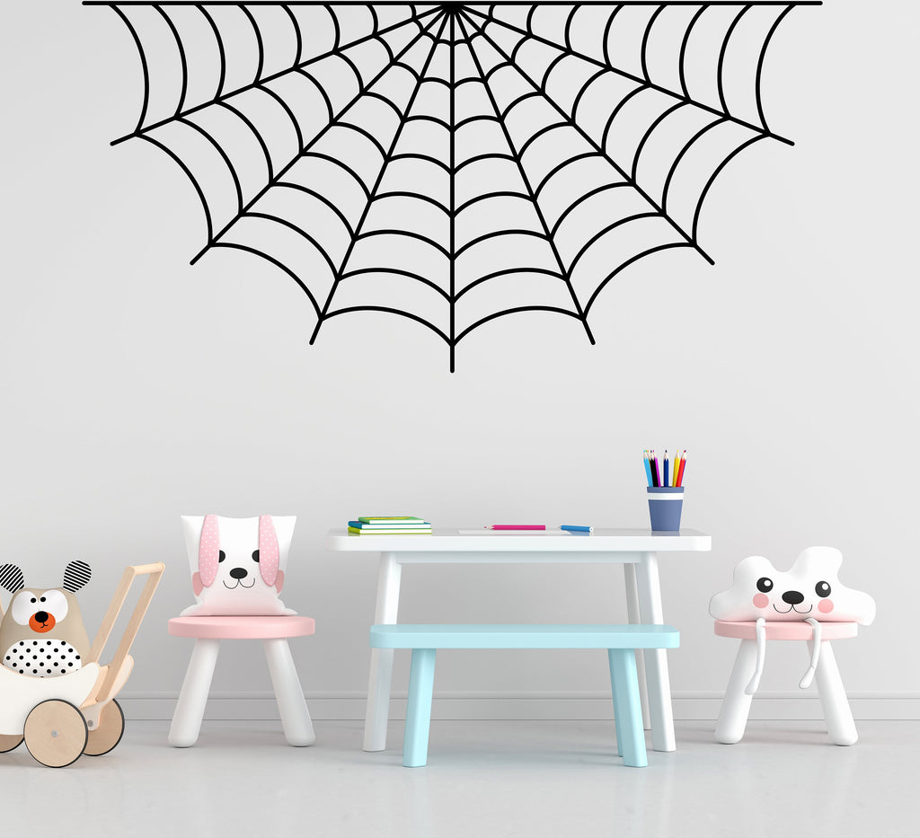 Spider web wall decal Spider web wall sticker Nursery kids room decor Halloween funny scary vinyl art decor Halloween Spooky web decal 261LU