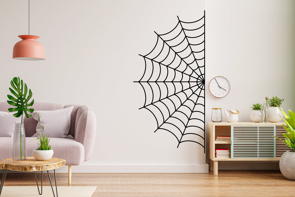 Spider web wall decal Spider web wall sticker Nursery kids room decor Halloween funny scary vinyl art decor Halloween Spooky web decal 261LU
