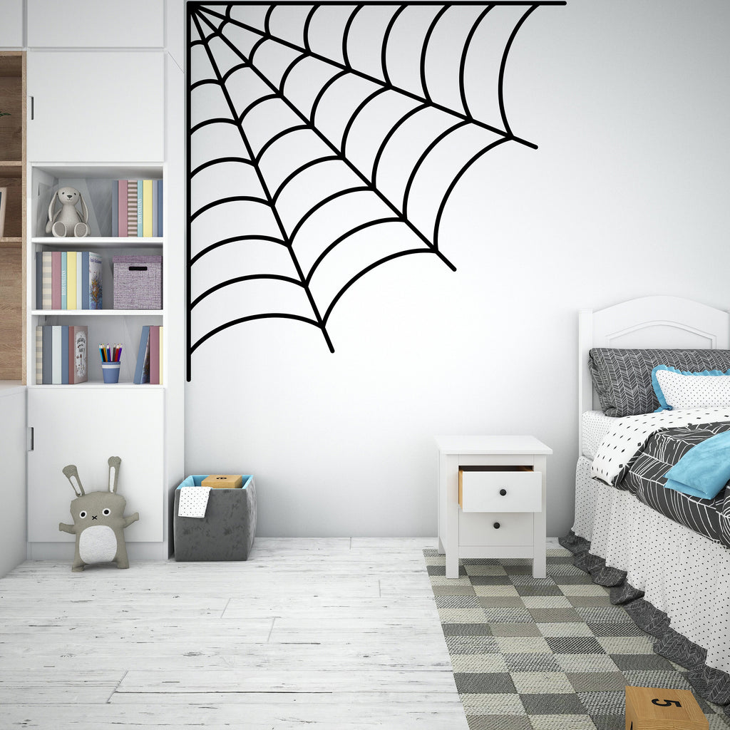 Spider web wall decal Spider web wall sticker Nursery kids room decor Halloween funny scary vinyl art decor Halloween Spooky web decal 262LU