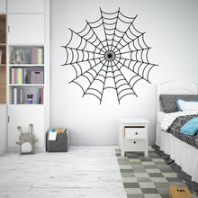 Load image into Gallery viewer, Spider web wall decal Spider web wall sticker Nursery kids room decor Halloween funny scary vinyl art decor Halloween Spooky web decal 263LU