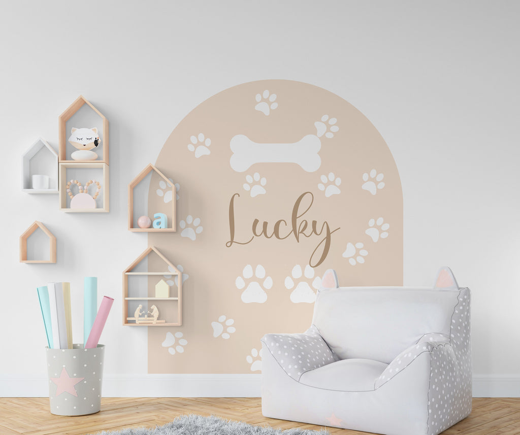 Dog Name Arch Wall Decal, Boho Wall Decal, Arch Wall Sticker, Hedboard Wall Decal, Arch Wall Decal, Arch Wall Decal, Dogs Wall Decal 147RS