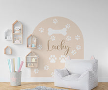 Load image into Gallery viewer, Dog Name Arch Wall Decal, Boho Wall Decal, Arch Wall Sticker, Hedboard Wall Decal, Arch Wall Decal, Arch Wall Decal, Dogs Wall Decal 147RS