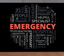 Load image into Gallery viewer, Emergency Hospital Healthcare Vinyl Wall Decal, Health Wellness Words Cloud, Clinic Hospital Wall Decor, Medical Office Stickers Mural 231LU