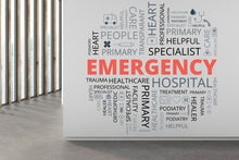 Load image into Gallery viewer, Emergency Hospital Healthcare Vinyl Wall Decal, Health Wellness Words Cloud, Clinic Hospital Wall Decor, Medical Office Stickers Mural 231LU