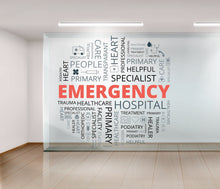 Load image into Gallery viewer, Emergency Hospital Healthcare Vinyl Wall Decal, Health Wellness Words Cloud, Clinic Hospital Wall Decor, Medical Office Stickers Mural 231LU