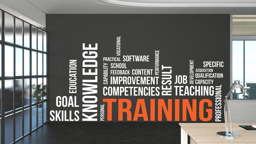 Training Education Knowledge Skills Wall Decal, School Vinyl Wall Art Decal, Office Wall Decor, Practical School Courses Wall Decor 233LU
