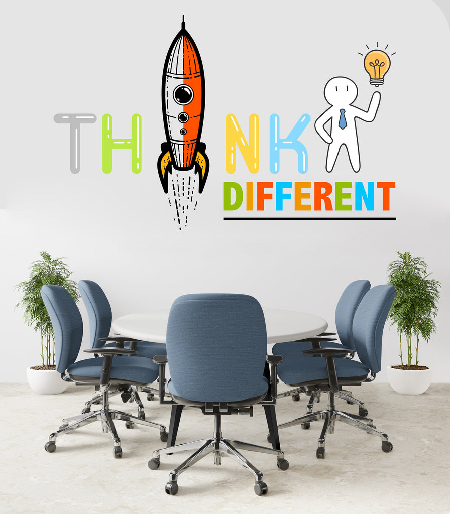 Think Different Office Wall Decal Idea Teamwork Business Worker Inspire Office Decoration Motivation Stickers Mural Unique Gift 148RS