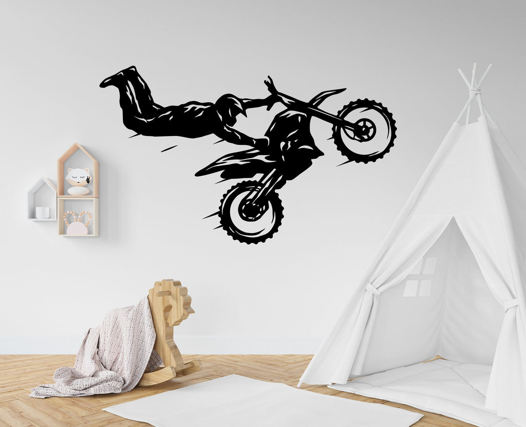 Motocross Wall Decal Dirt Bike Rider Wall Sticker Motorcycle Wall Decor Wall Stickers Nursery Bedroom Decor 269LU