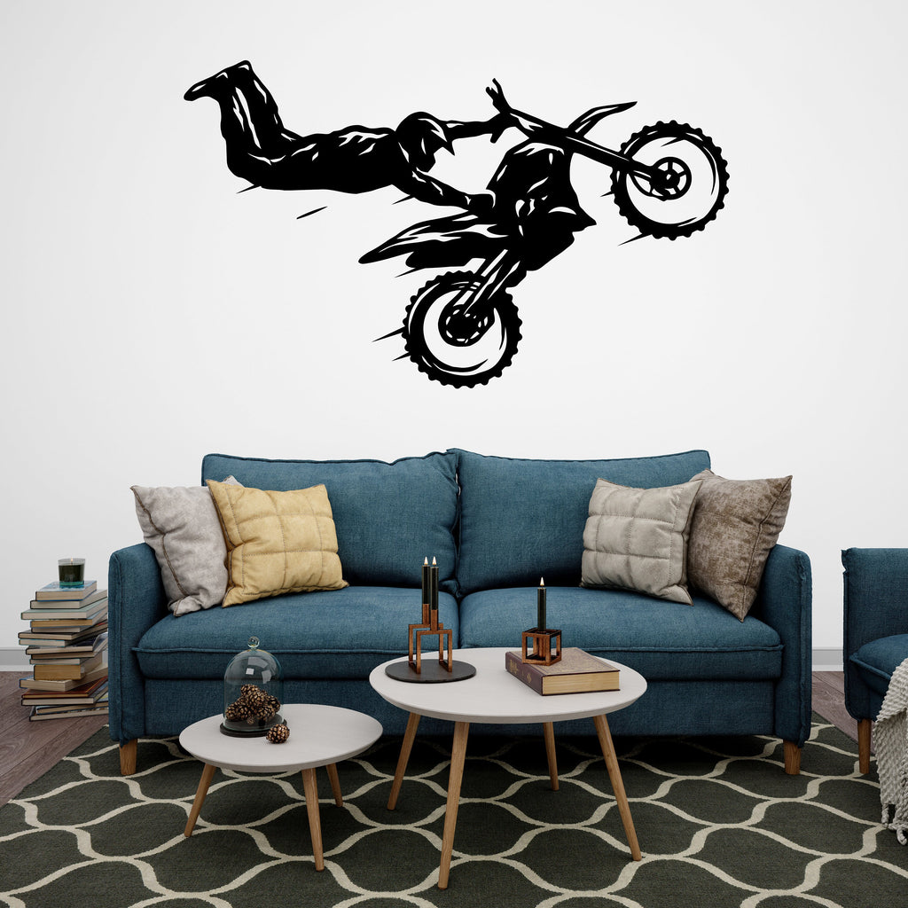 Motocross Wall Decal Dirt Bike Rider Wall Sticker Motorcycle Wall Decor Wall Stickers Nursery Bedroom Decor 269LU
