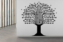 Load image into Gallery viewer, Circuit Tree Wall Decal, Technology Vinyl Wall Art Decals, Company Name Decal, Office Decor, Business Wall Decal, Wall Art Office 149RS