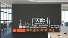 Load image into Gallery viewer, Programming Wall Decal, Technology Vinyl Wall Art Decal, Office Wall Decor, Business Software Wall Sticker, Computer It Decor Office 237LU