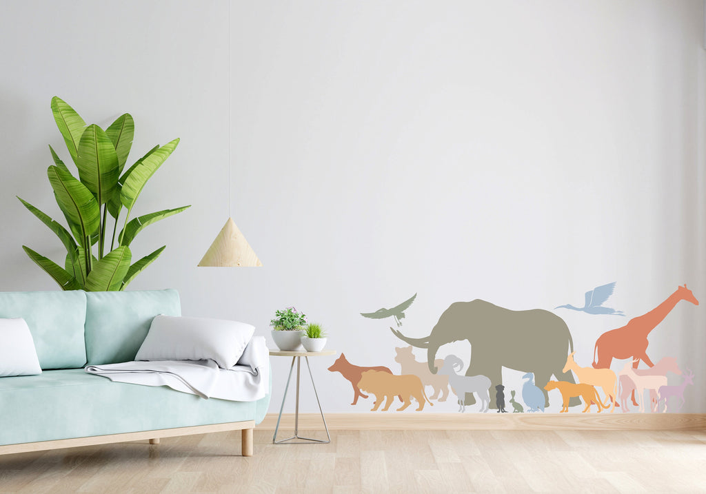 Explore the Wilderness : Animals Safari Wall Decal, Jungle Adventure Wall Decor, Animal wall stickers for nursery, Safari Wall Sticker 271LU