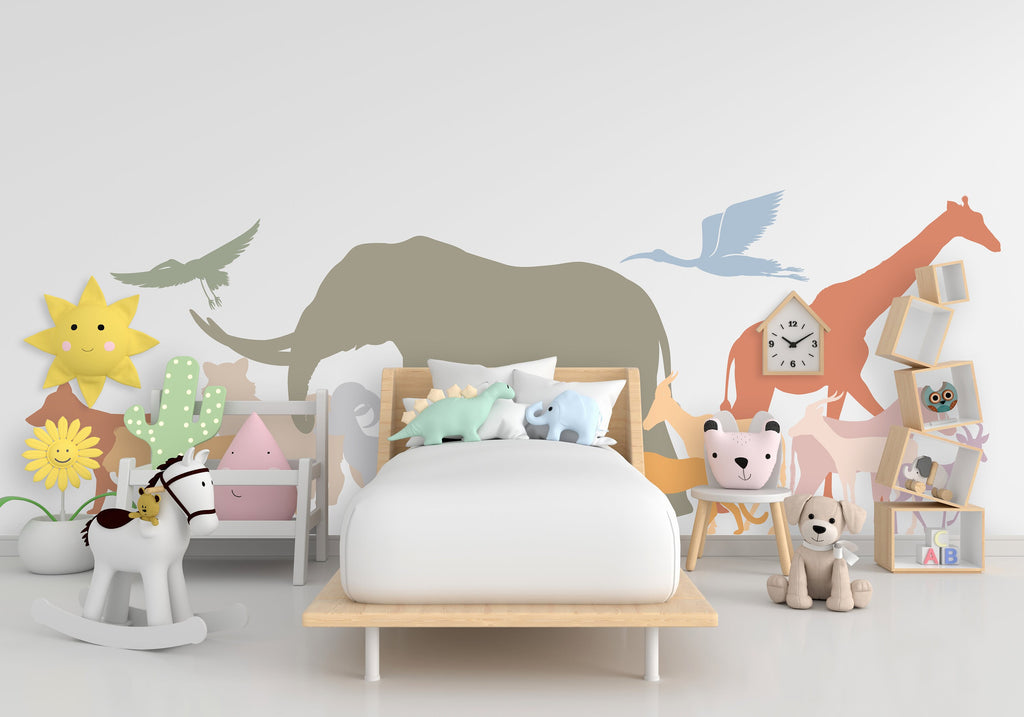 Explore the Wilderness : Animals Safari Wall Decal, Jungle Adventure Wall Decor, Animal wall stickers for nursery, Safari Wall Sticker 271LU