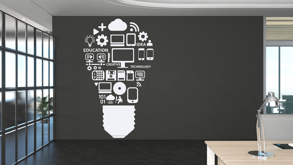 Technology Vinyl Wall Art Decal, Circuit Board Wall Decal, Office Wall Decor, Business Software Wall Sticker, Computer It Decor Office 154RS