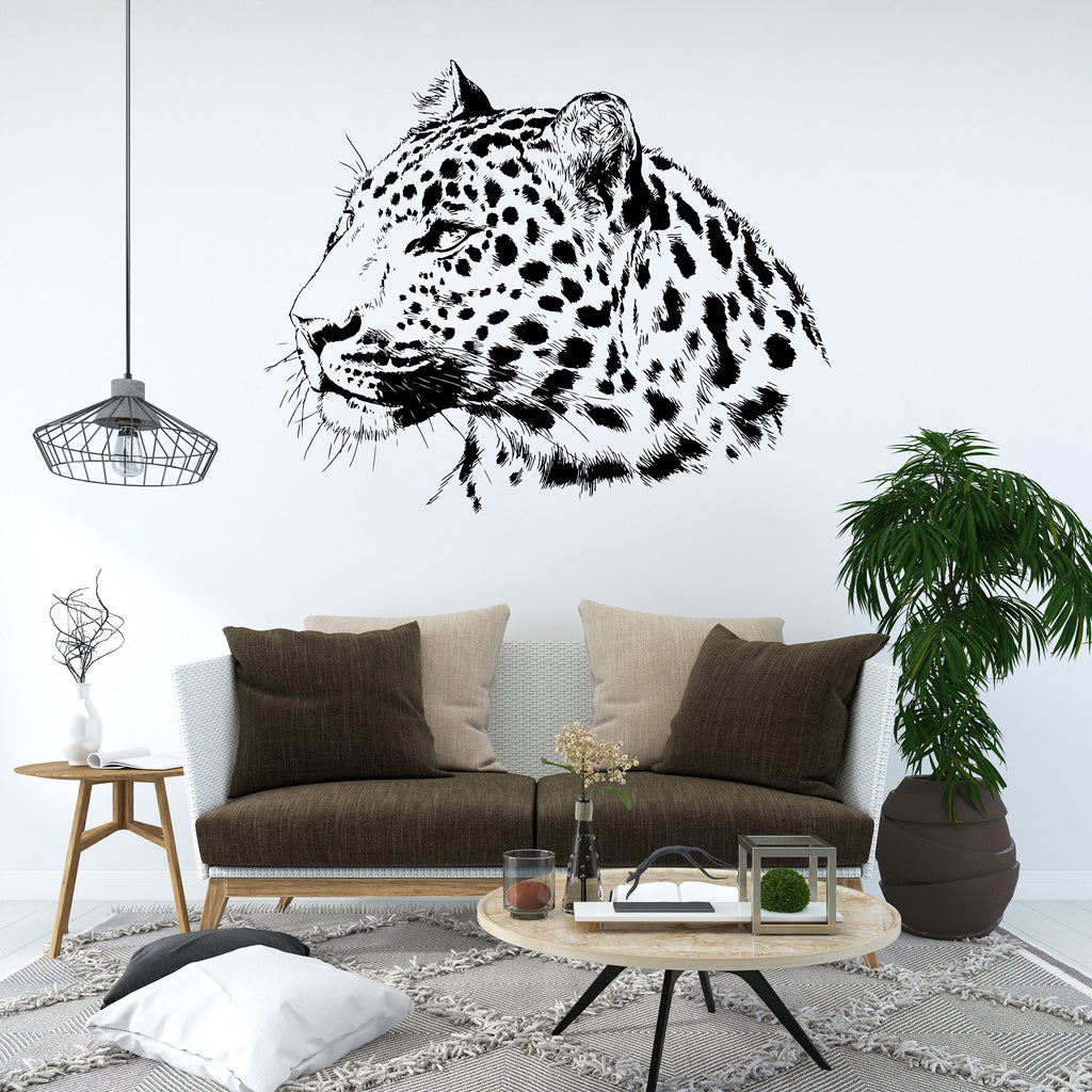 Leopard wall decals, Leopard Wall Sticker, Cheetah wall art, Animals wall vinyl Wild Cat Vinyl Sticker Decor Nursery Wild Pet Murals 243LU