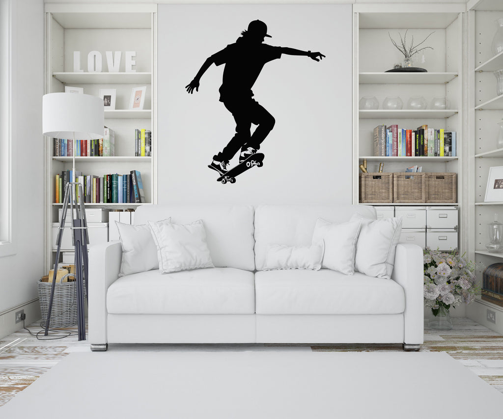 Wall Decal Skateboarder Skate Wall Art Stickers Skateboard Decals Skateboard Wall Stickers Kids Room Removable Home Decor Skate style 190RS