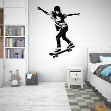 Load image into Gallery viewer, Wall Decal Skateboarder Skate Wall Art Stickers Skateboard Decals Skateboard Wall Stickers Kids Room Removable Home Decor Skate style 191RS