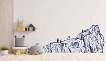 Load image into Gallery viewer, Iceberg Penguins wall decal, Arctic inspired home decor, Arctic wall art decal, Iceberg wall sticker, Nursery vinyl wall decor Penguin 247LU
